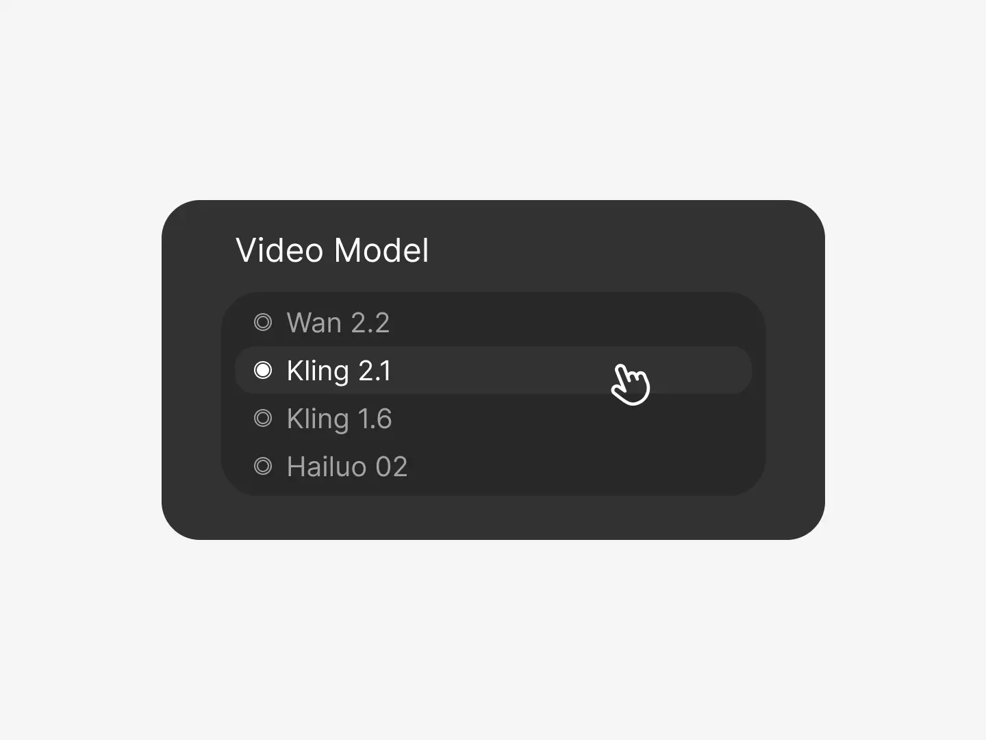 step 2 of using Kling AI video generator on Dzine is choosing Kling AI as the model