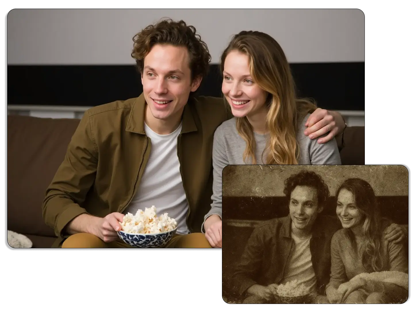 Restore a couple's blur and old photo