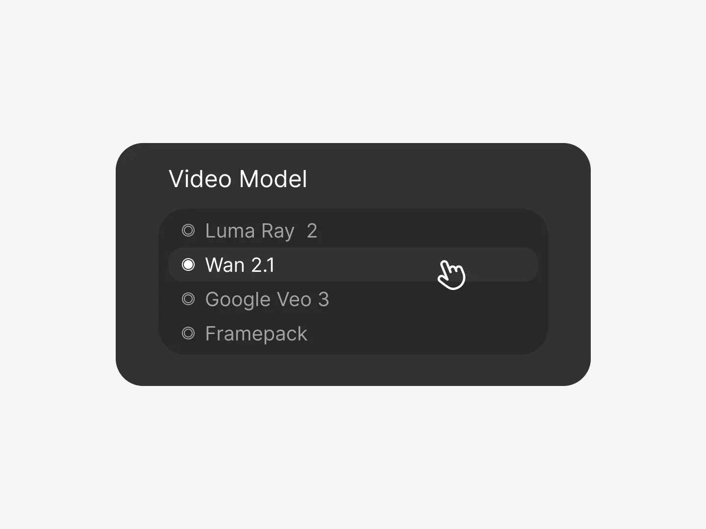Choose the AI engine to generate your video. Wan 2.1 is selected here for its cinematic realism and fluid transitions. Other models like Luma Ray 2 or Google Veo 3 offer alternate styles. Pick based on your visual goal.
