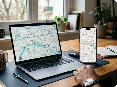 Stretch Image of Maps to Highlight Routes