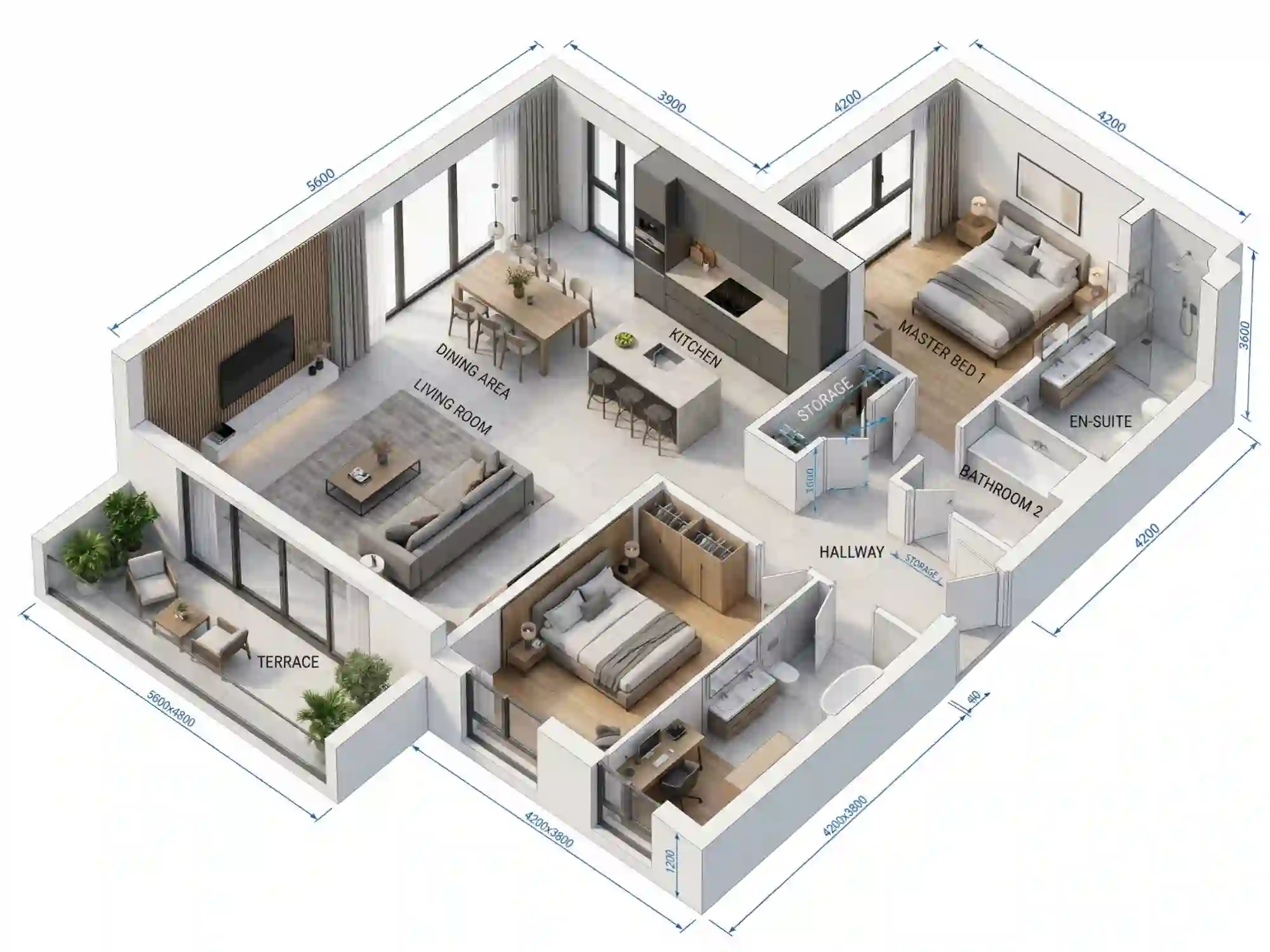 3D Spatial Previews From 2D Plans or Renders