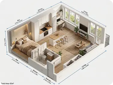 Plan apartment layouts to make small spaces feel larger