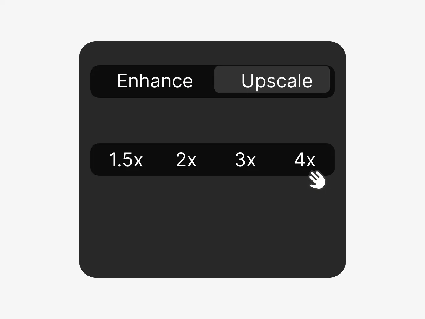 select the upscale mode