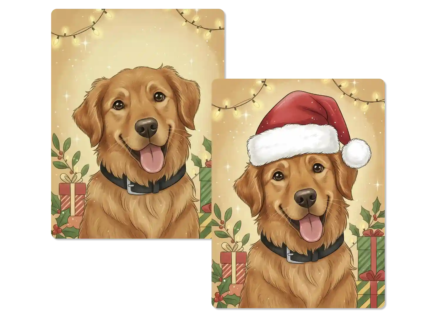 Put Christmas hat on picture of any subject