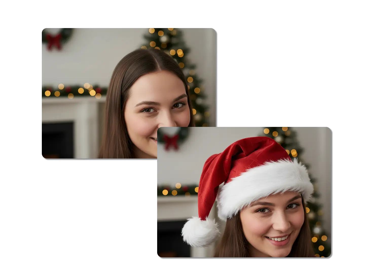 Seamlessly blend the Santa hat with existing lighting