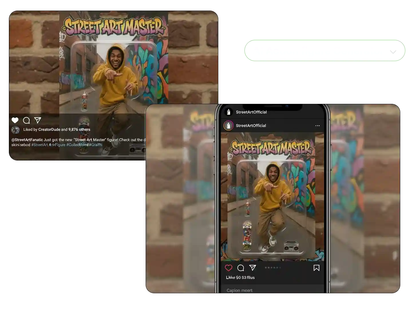 Share your action figure on instagram post