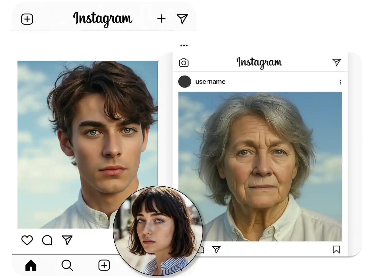 Image showing face morph for social media
