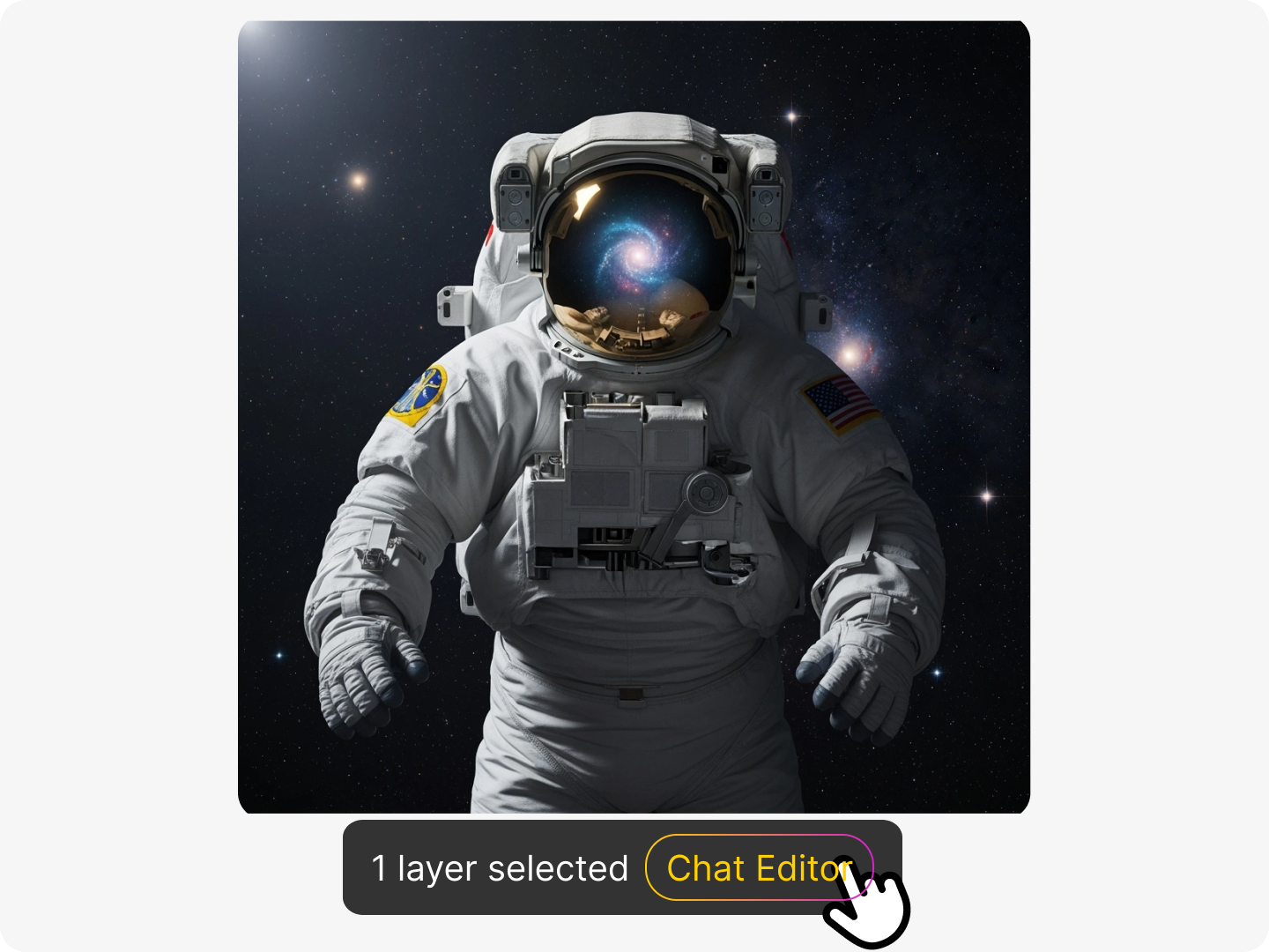 Resize image with AI chat editor