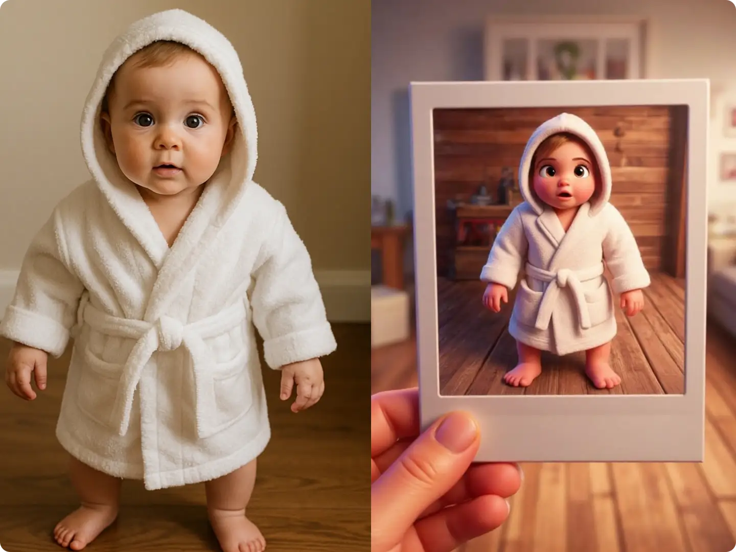 AI Polaroid photo generator produce 3D + Polaroid style image