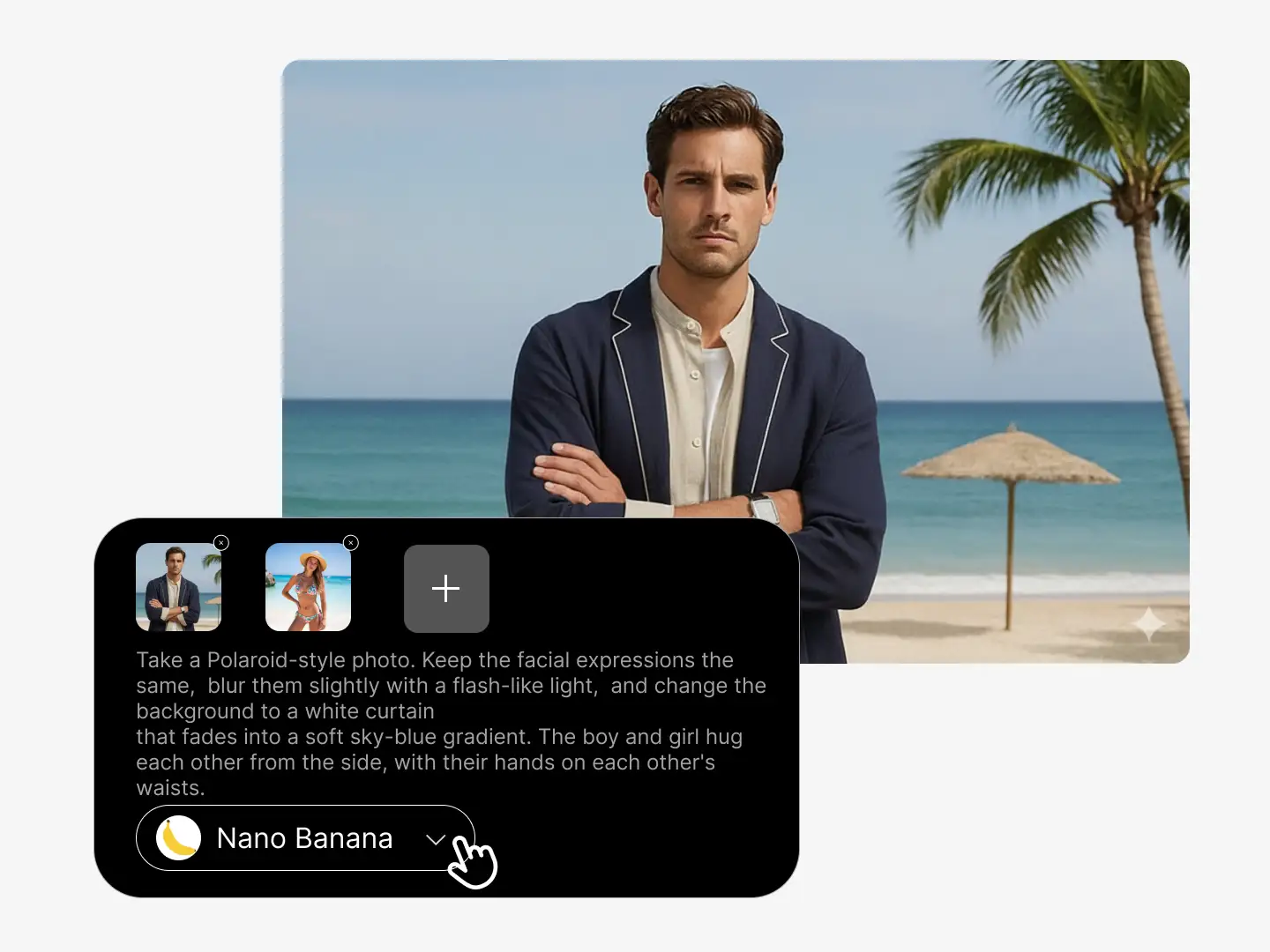 step 2 of using Dzine's AI Polaroid photo generator is entering the prompt