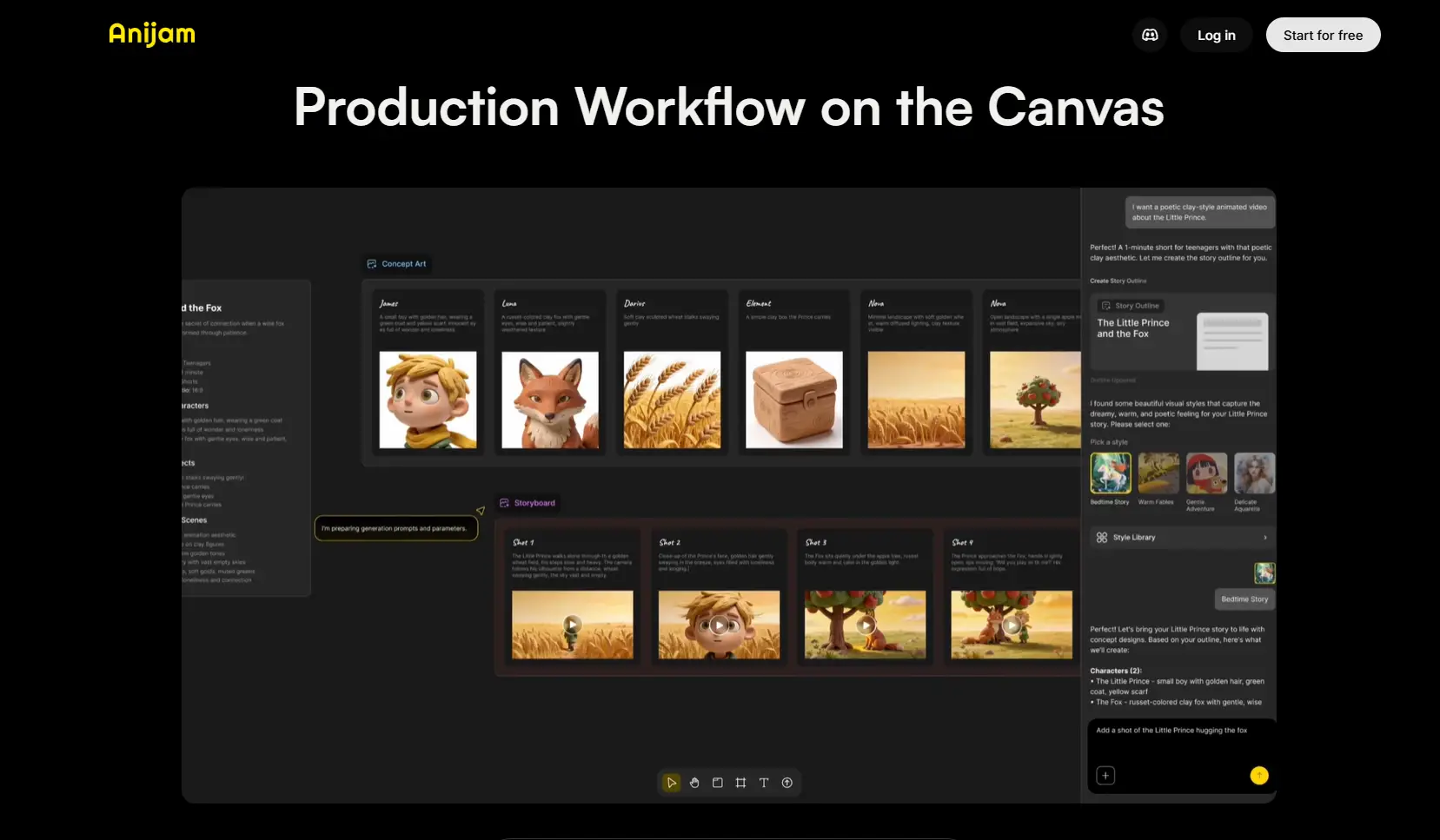 Anijam chat Interface