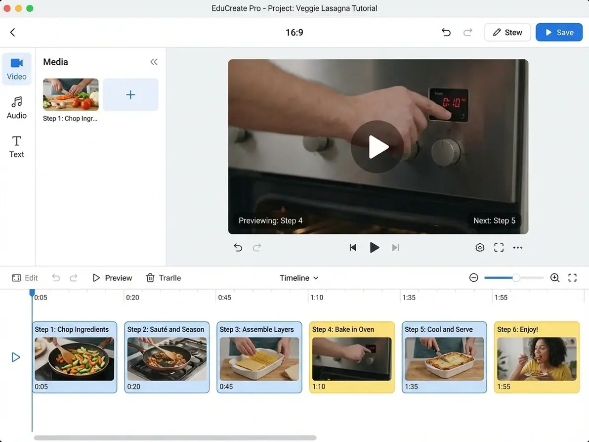 Turn Step-by-Step Frames into Clear Video Guides