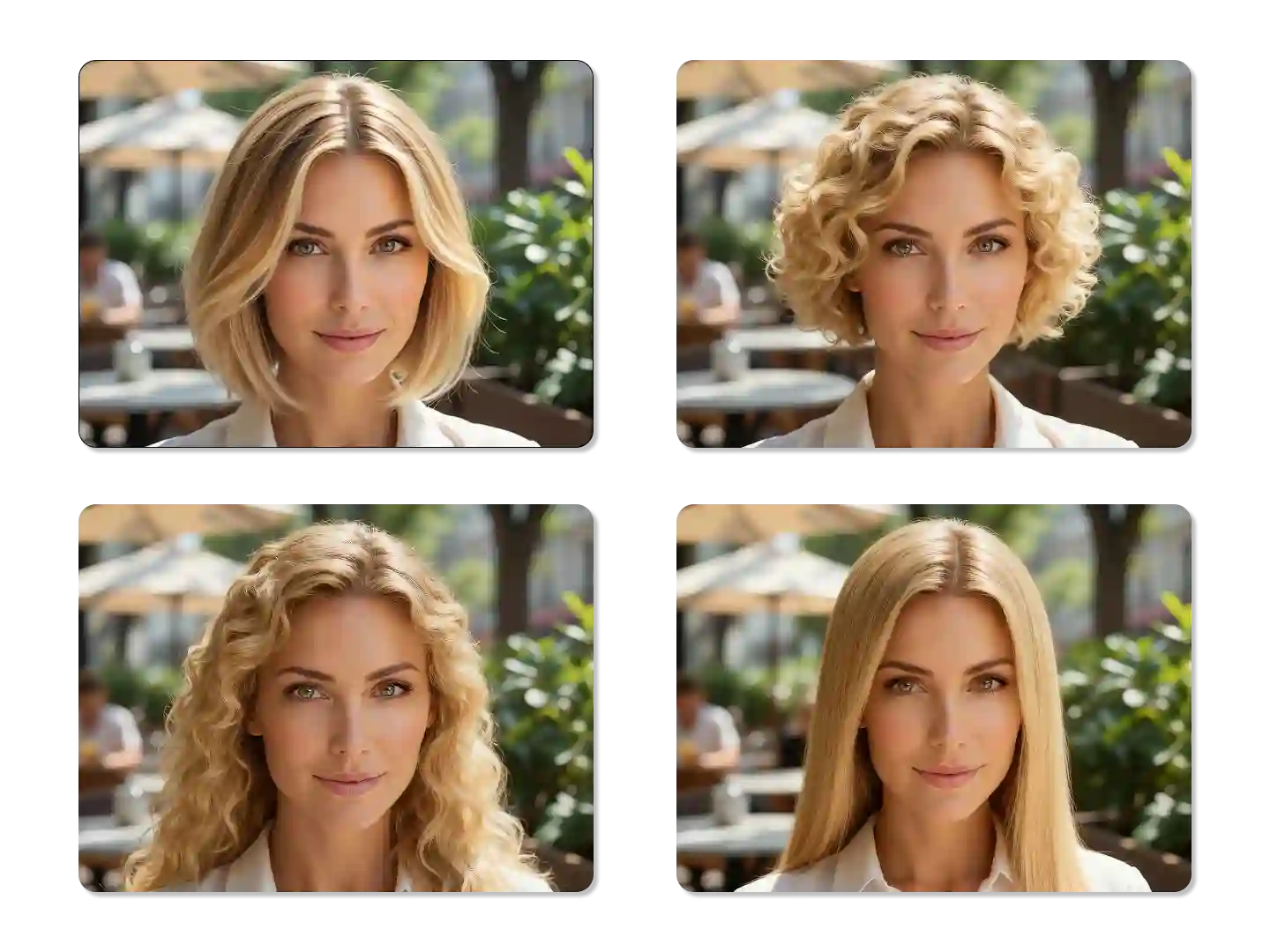 See the blonde hair filter on different hair lengths