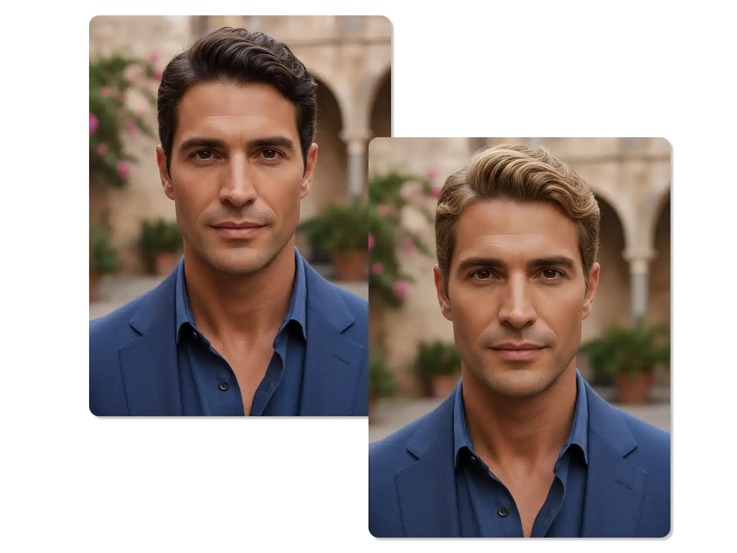 Seamlessly apply the AI blonde filter to any hairstyle