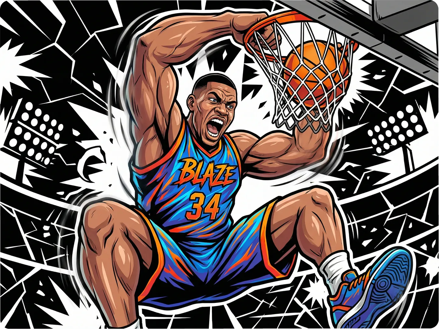 Dynamic Sports Caricatures and Action Shots
