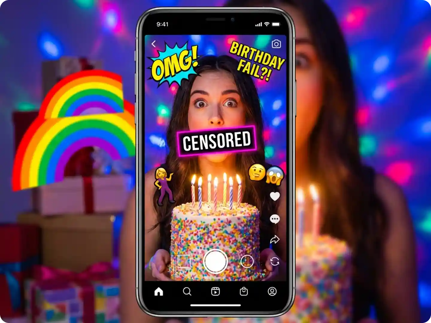 Add comedic censor bars to memes