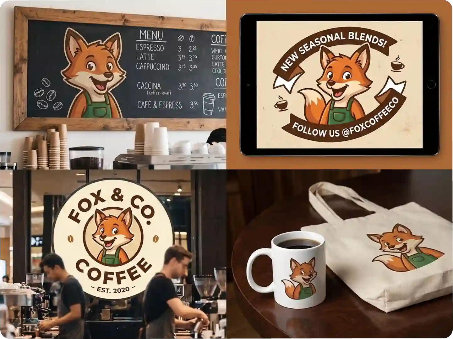 Consistent Mascot for Coffee Brand