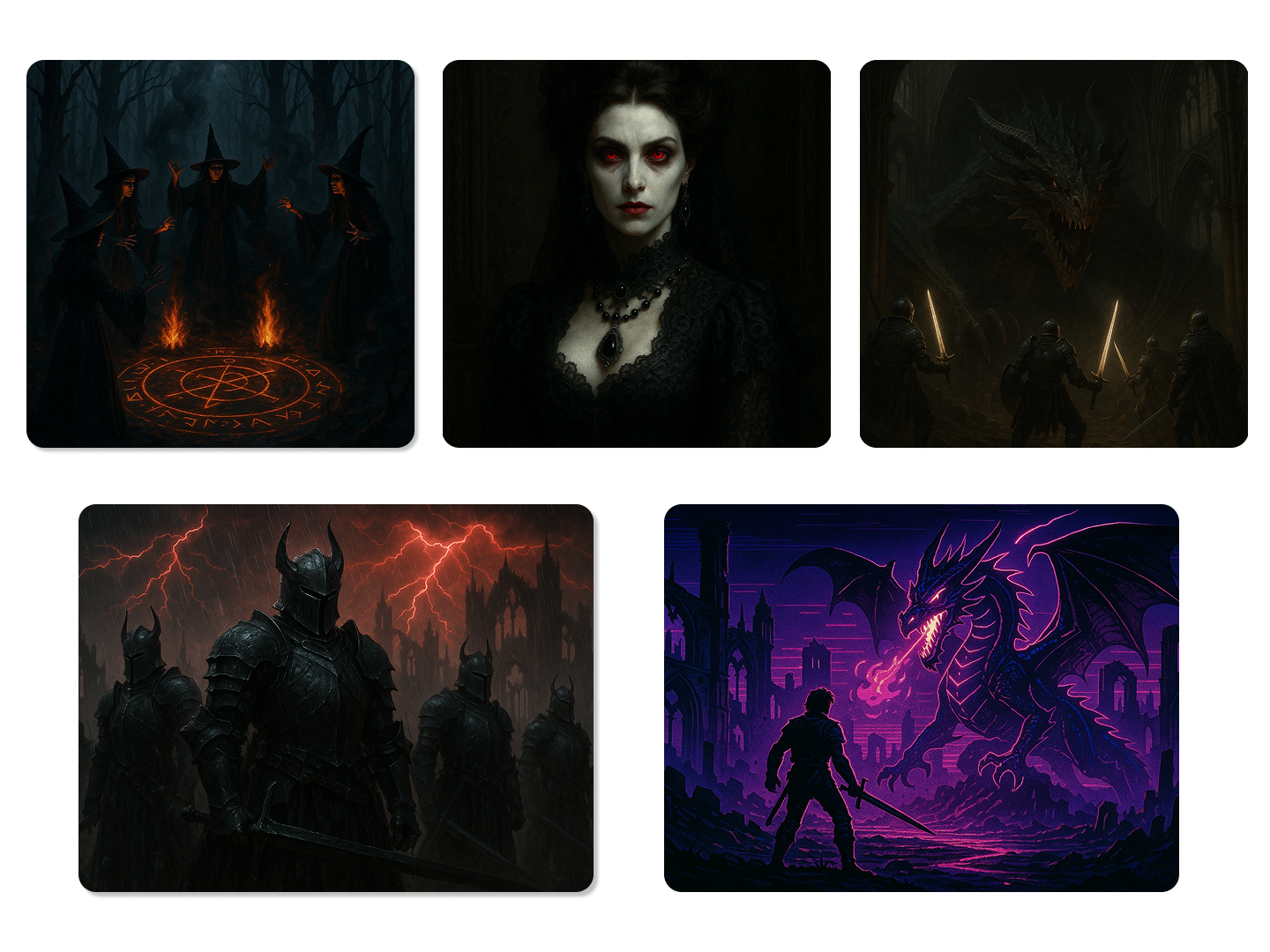 Explore diverse dark fantasy styles