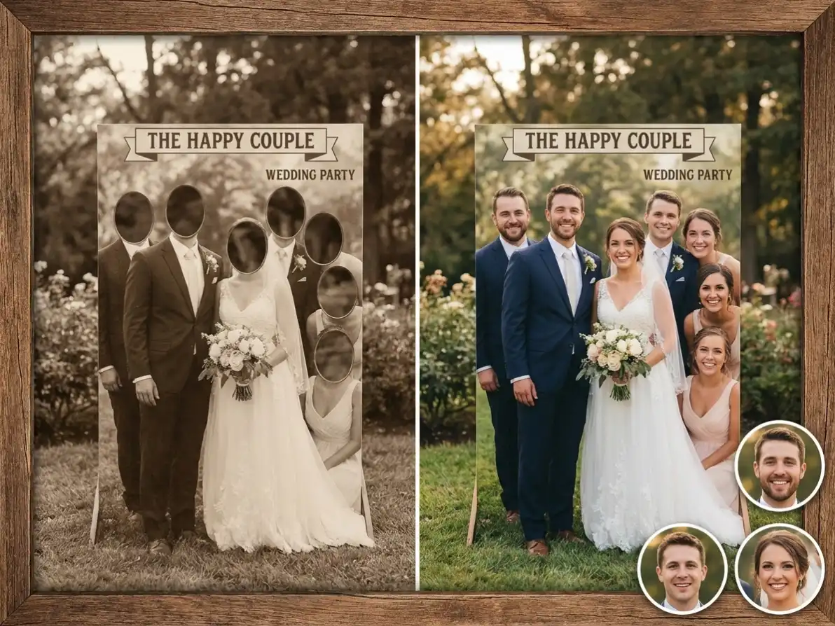 Custom Face-in-Hole Wedding Keepsakes