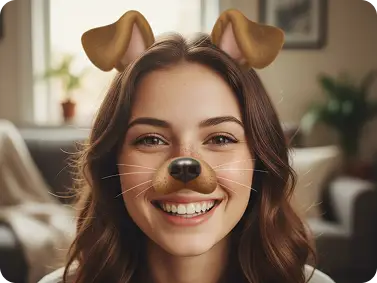 Dog face funny filter for selfies
