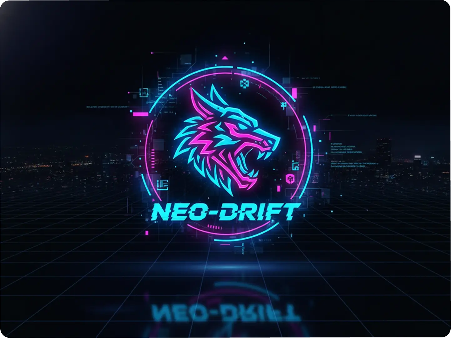 Futuristic cyberpunk gaming logo created with Dzine AI gaming logo maker