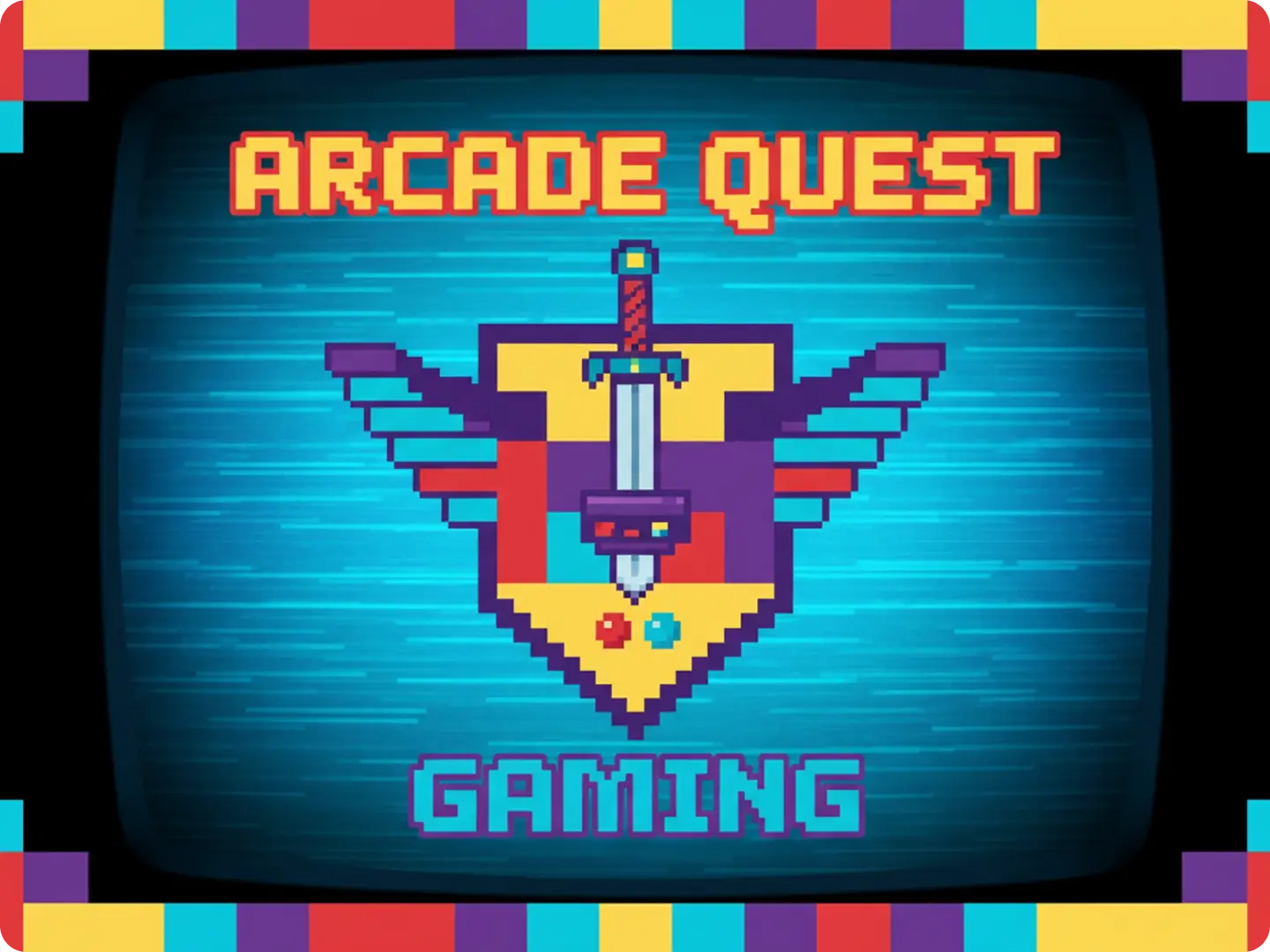 Retro pixel art gaming logo generated with Dzine AI