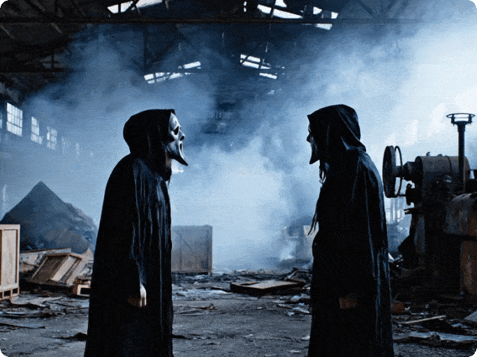 4 Ghostfaces in dialogue