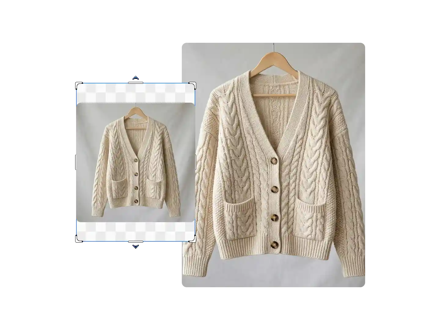 Stretched product photo for e-commerce listing