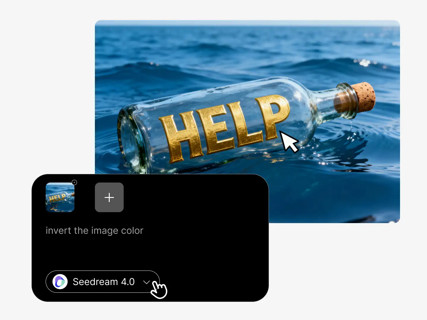 step 2 of using Dzine's color inverter online is choosing model and enter prompt