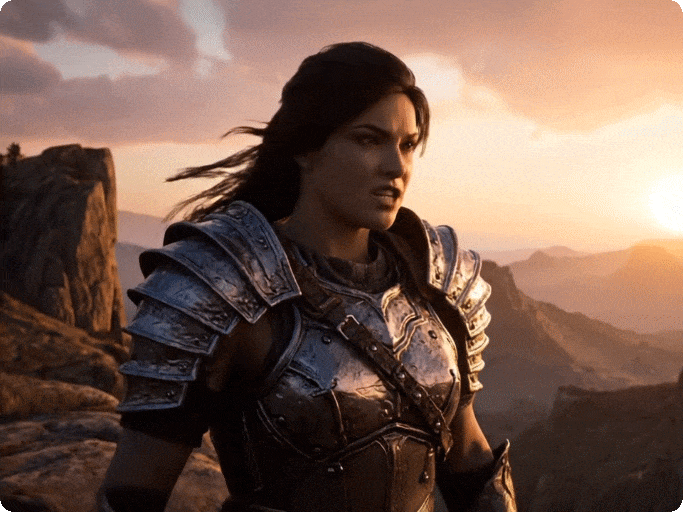 Game trailers with realistic lip sync