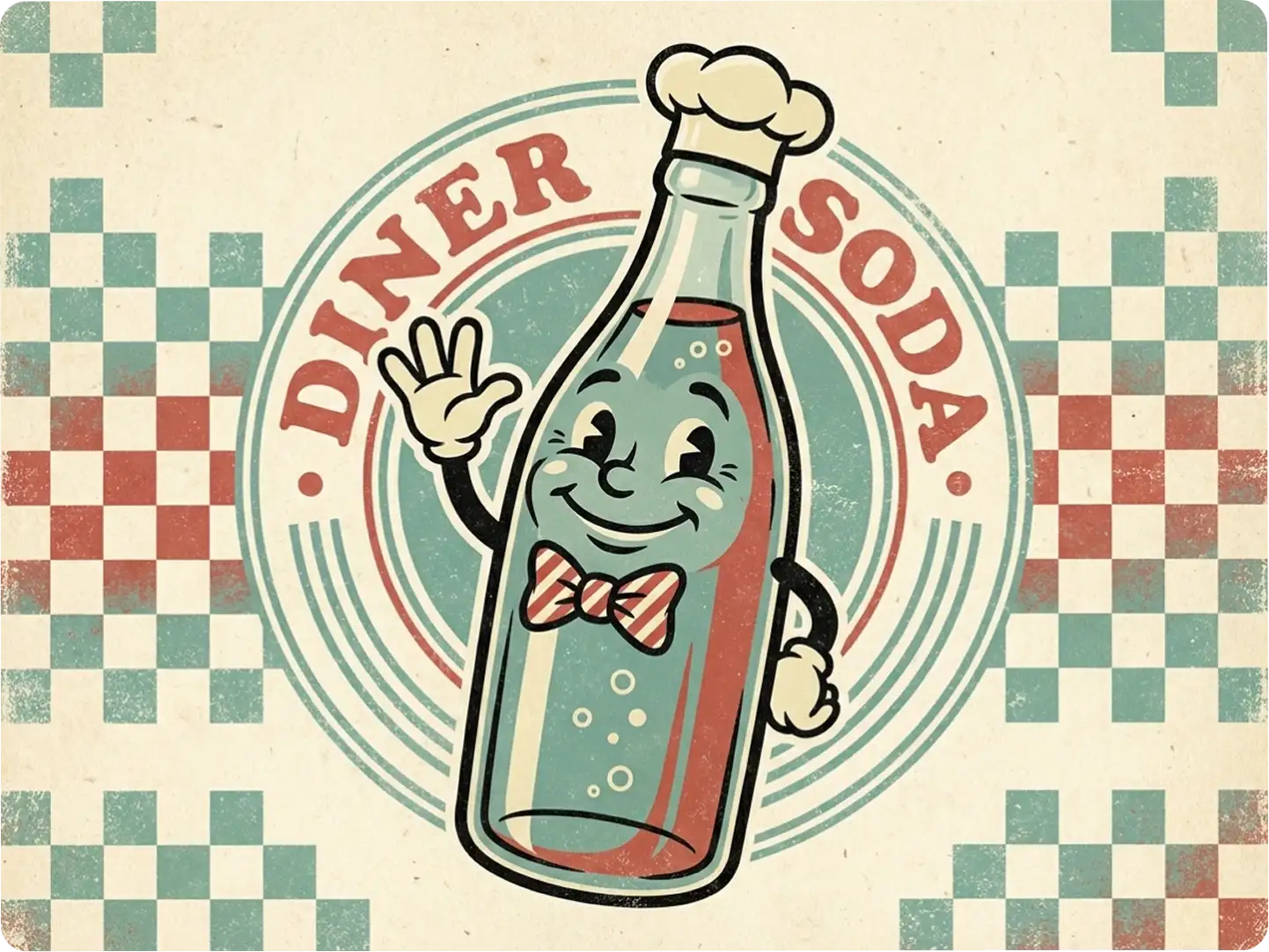 Vintage retro mascot logo for nostalgic brands