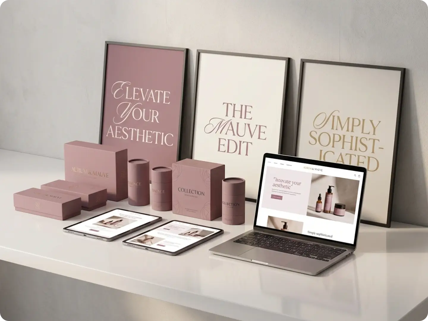 Commercial projects in mauve pink