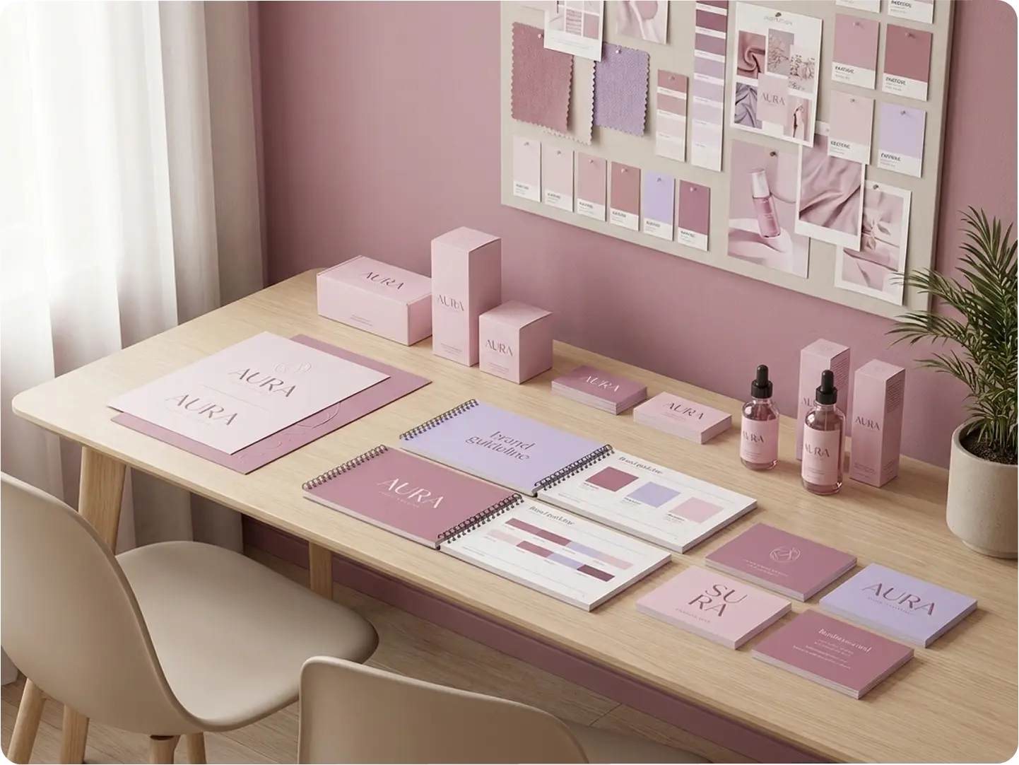 Branding with mauve pink