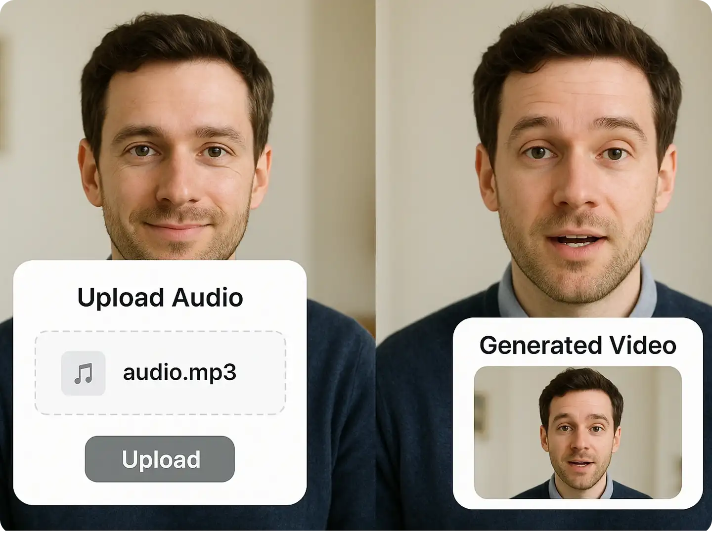 AI voice or custom audio support