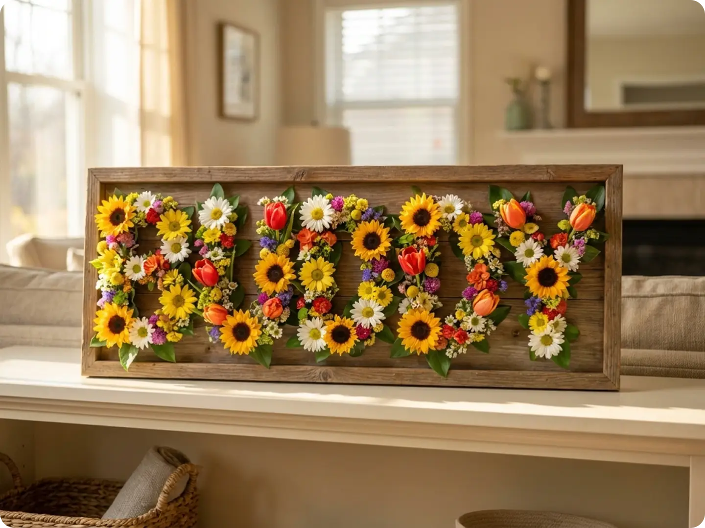 Home decor name flower print