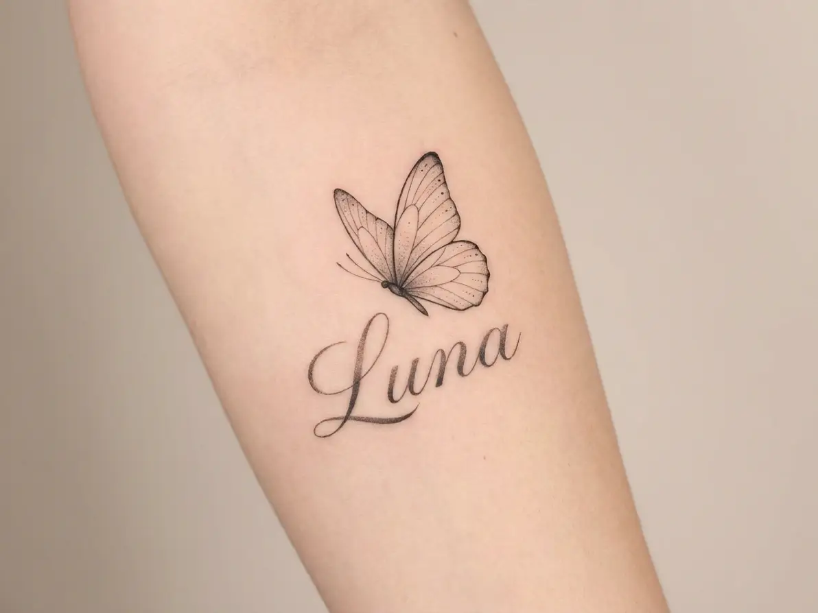 Butterfly Name Tattoo Designs