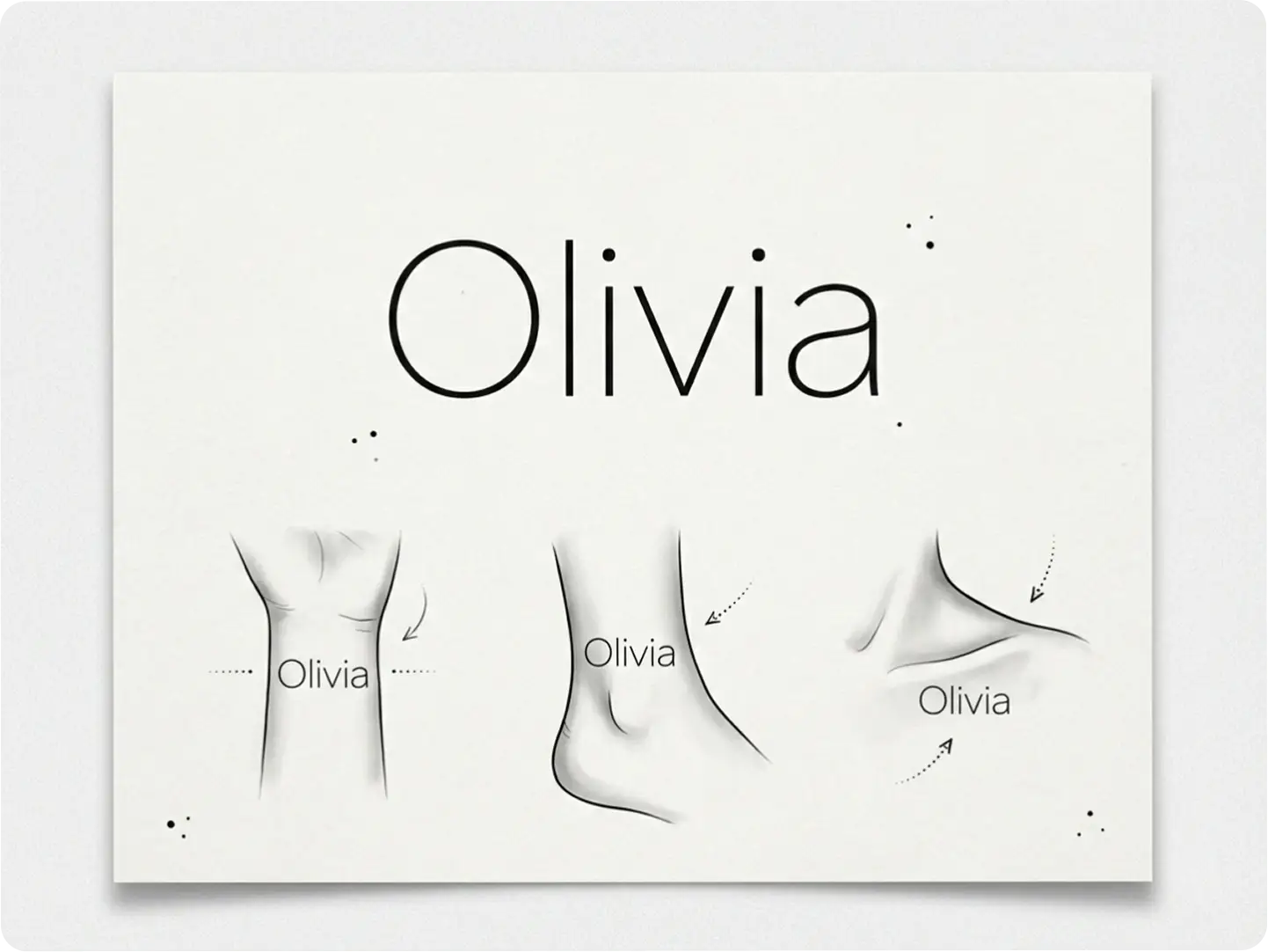 Minimalist name tattoo design created with AI tattoo generator