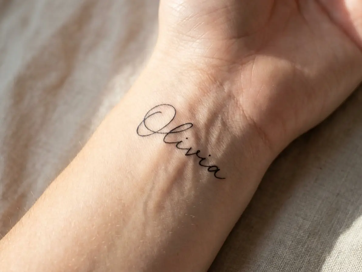 Elegant Wrist Name Tattoo Designs