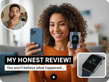 Picture into picture overlay for social media content