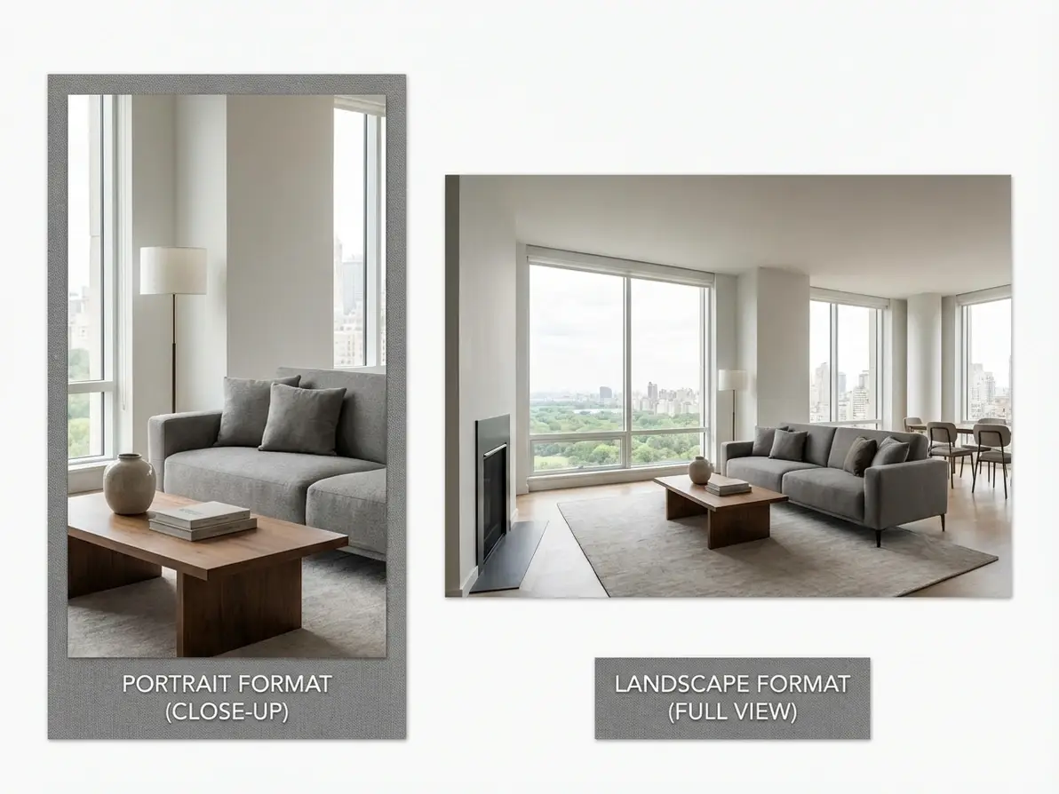 Showcase Full Property Spaces with Landscape Listing Photos