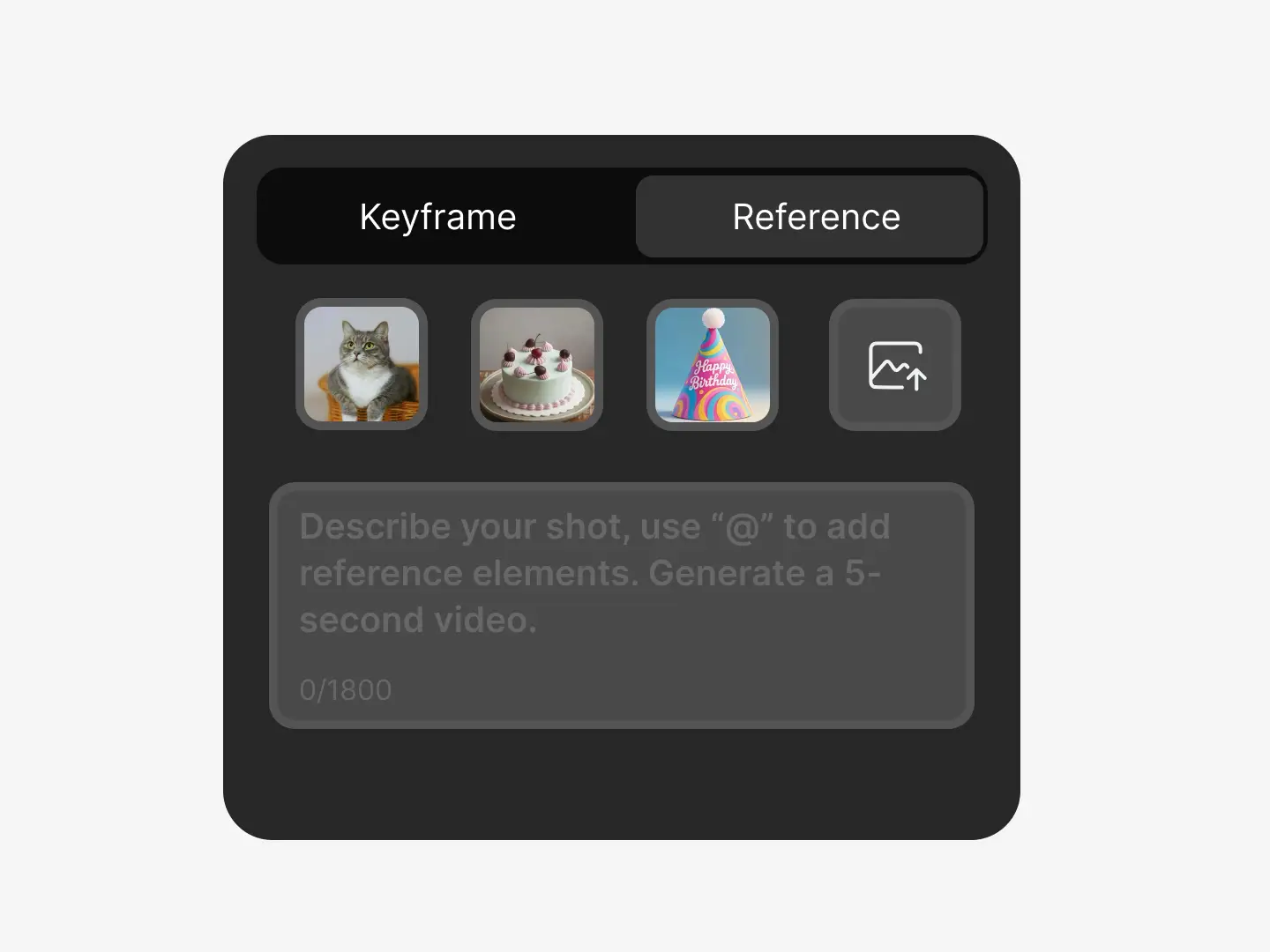 step 2 of using Dzine's reference to video is adding your prompt description