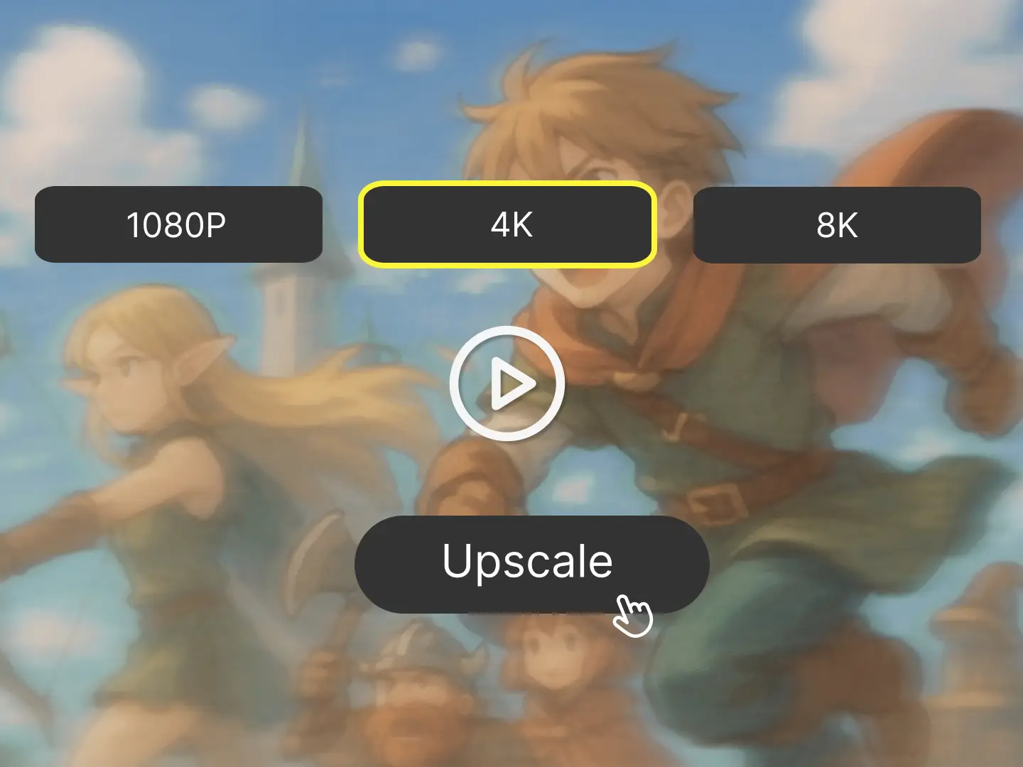 step 2 of using Topaz Astra is choosing upscaling resolution