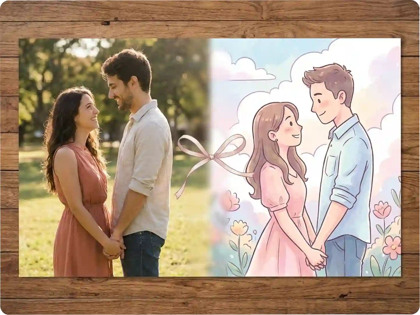 Whimsical Couple Cartoon