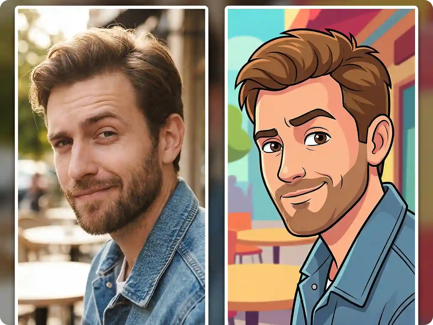 Photo to animated cartoon: add motion to static shots