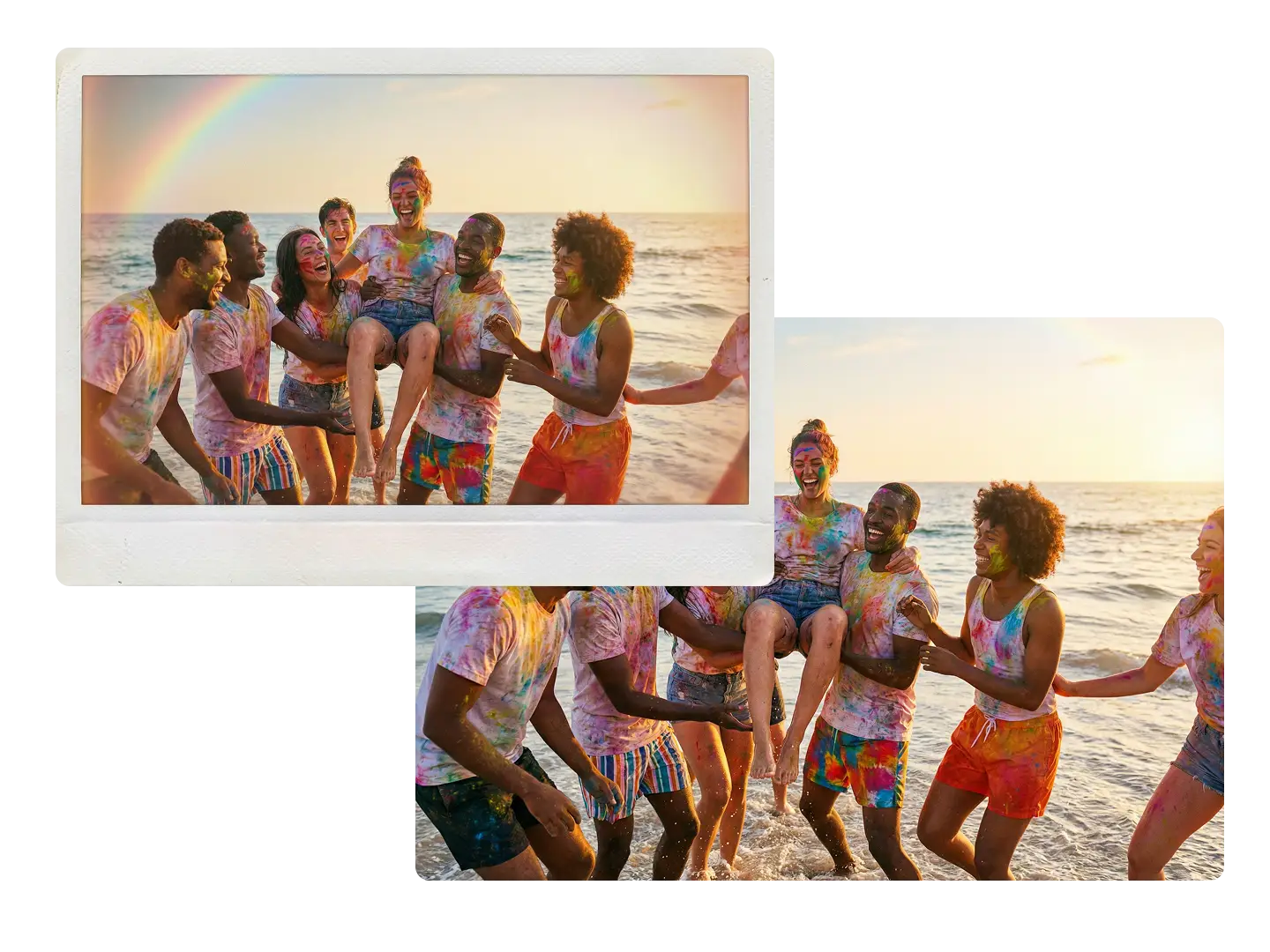 Photo with retro Polaroid vintage filter and white frame