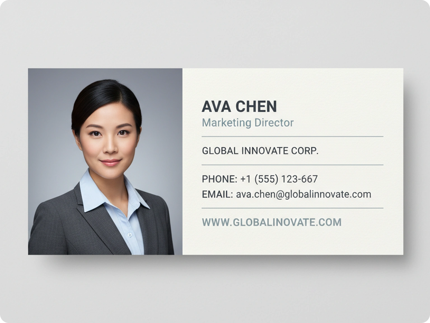Wallet size for business contacts